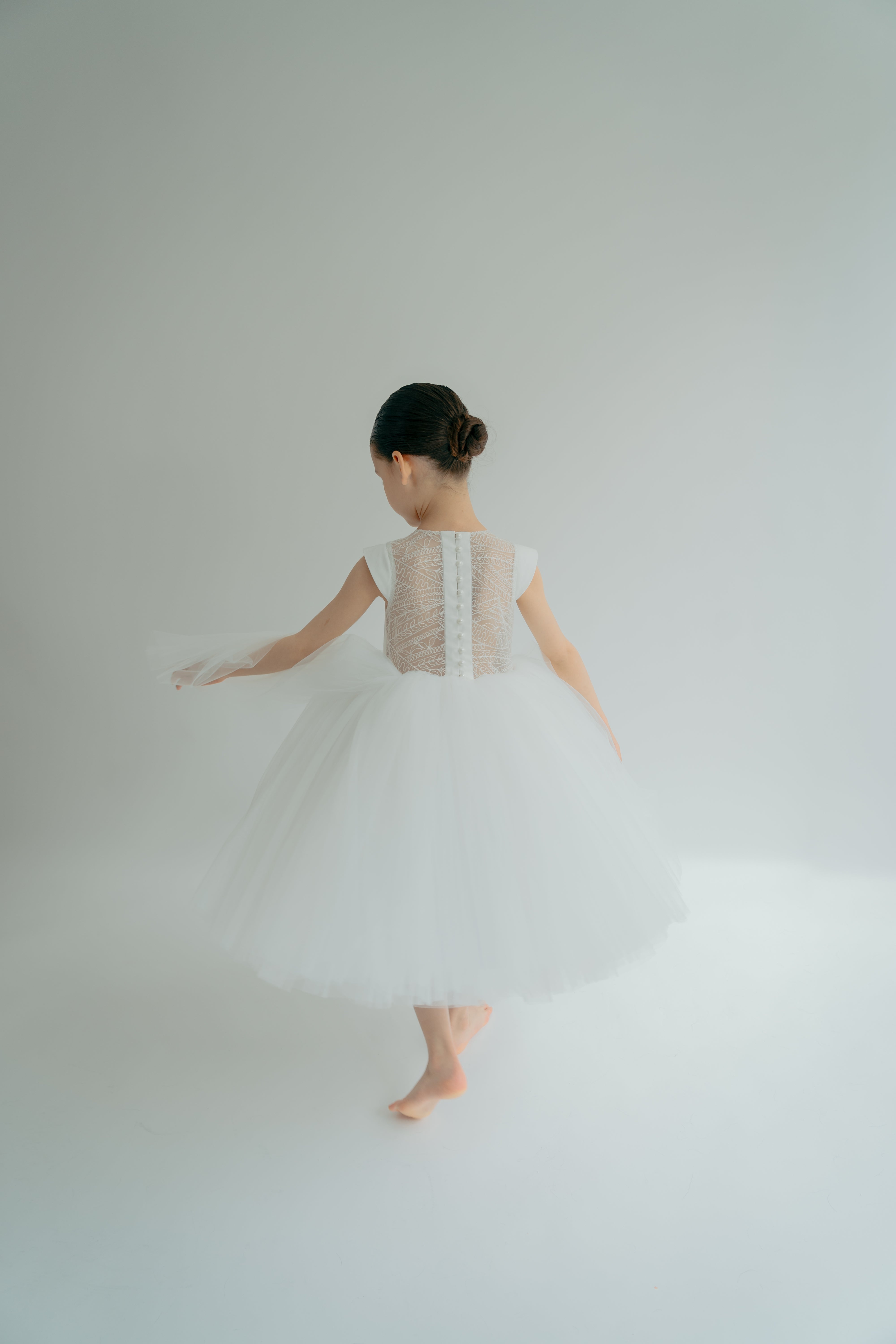 White girl dress in movement