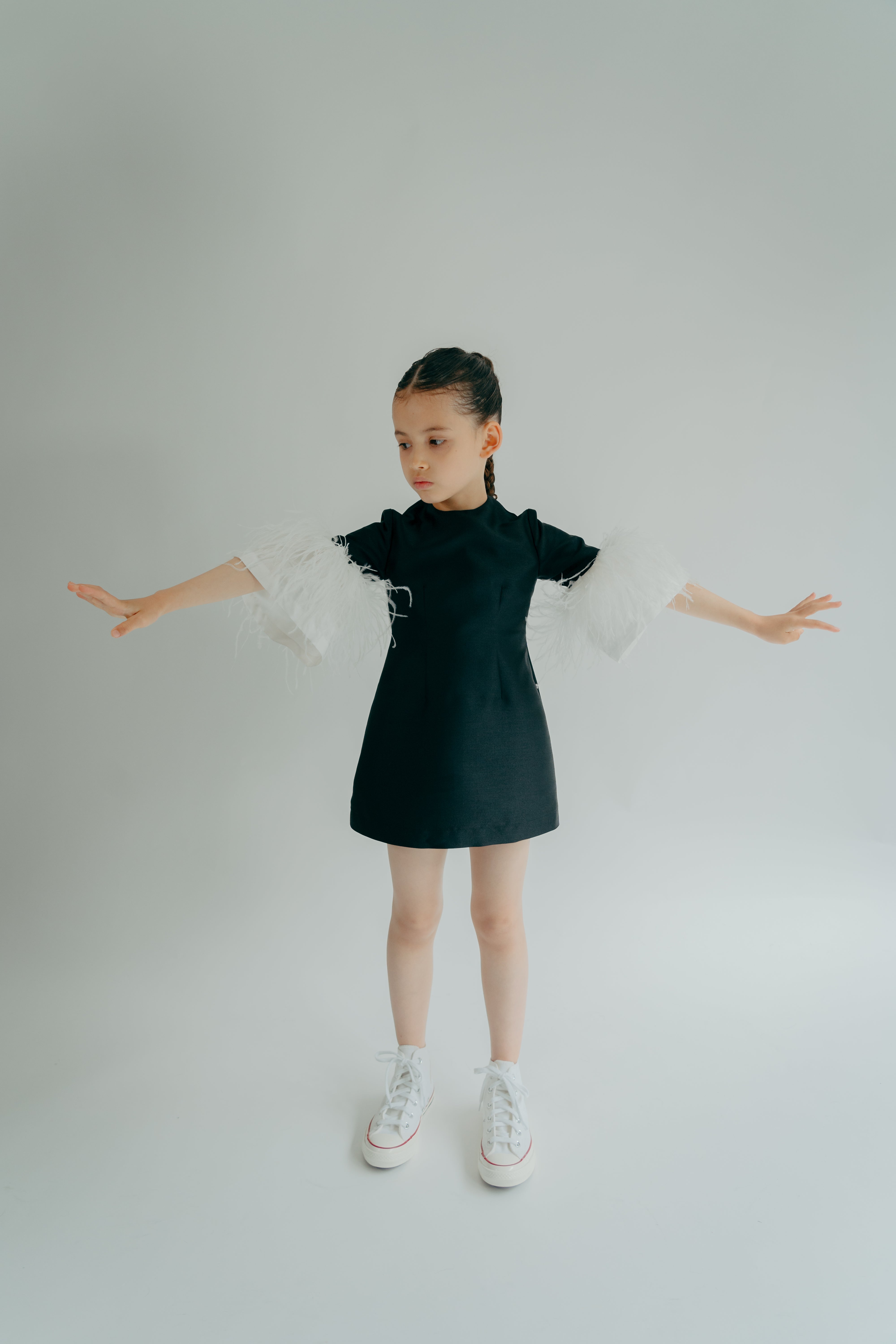 A line black dress for girls