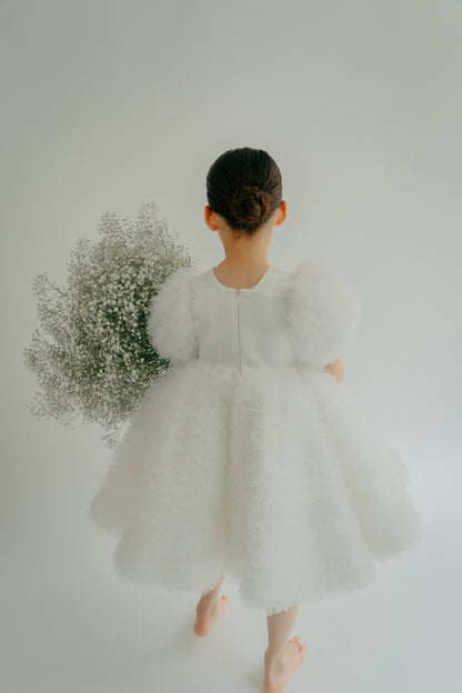 Sophia dress white from the back